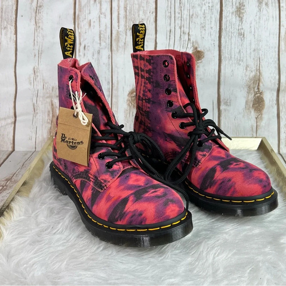 New Dr. Martens 1460 Pascal Tie Dye Suede Leather Lace up Boots - Picture 3 of 11